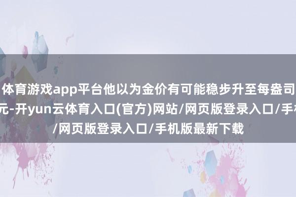 体育游戏app平台他以为金价有可能稳步升至每盎司3400好意思元-开yun云体育入口(官方)网站/网页版登录入口/手机版最新下载