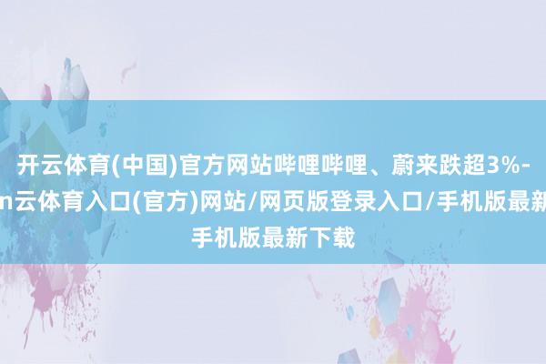 开云体育(中国)官方网站哔哩哔哩、蔚来跌超3%-开yun云体育入口(官方)网站/网页版登录入口/手机版最新下载