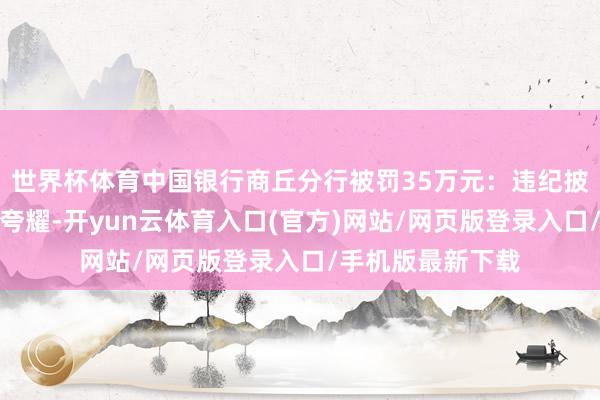 世界杯体育中国银行商丘分行被罚35万元：违纪披发贷款降速风险夸耀-开yun云体育入口(官方)网站/网页版登录入口/手机版最新下载