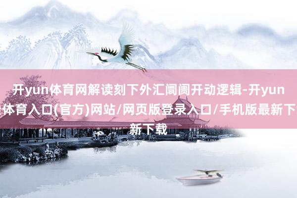 开yun体育网解读刻下外汇阛阓开动逻辑-开yun云体育入口(官方)网站/网页版登录入口/手机版最新下载