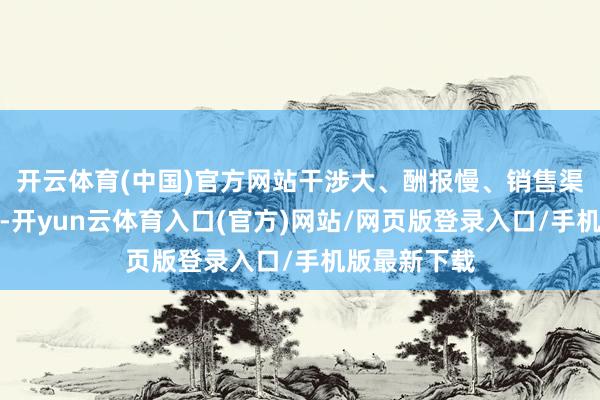 开云体育(中国)官方网站干涉大、酬报慢、销售渠说念不肃穆-开yun云体育入口(官方)网站/网页版登录入口/手机版最新下载